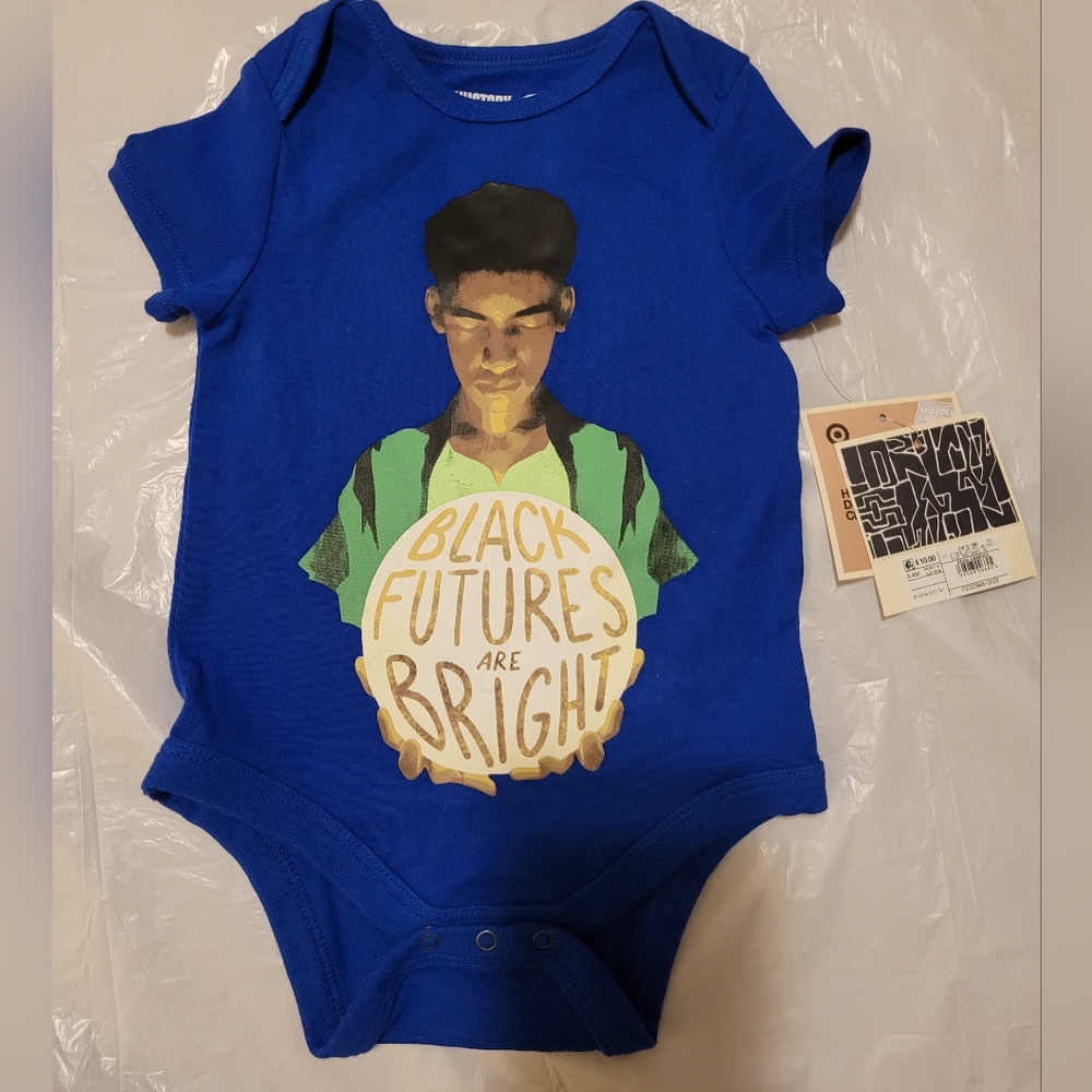 NWT Baby Bodysuit Graphic "Black Futures Are Bright"Size: 3 - 6 mos